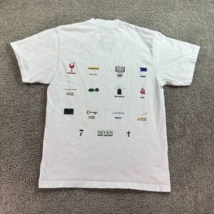 Brooke Shirt Womens Medium White Seven Symbols Short Sleeve Music